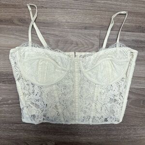 Altar'd State Lace Bustier in Cream White